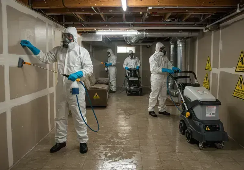 Basement Moisture Removal and Structural Drying process in Shallowater, TX